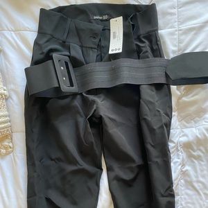 Cigar black high waisted pants with belt